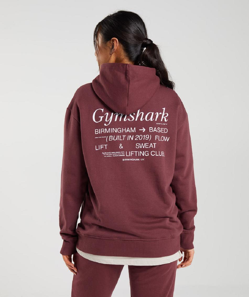 Gymshark Social Club Oversized Ženske Majica S Kapuljačom Roze Smeđe | HR 3583HAP